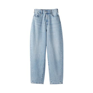 High-Waist Cocoon-Jeans aus Kapok-Mischung