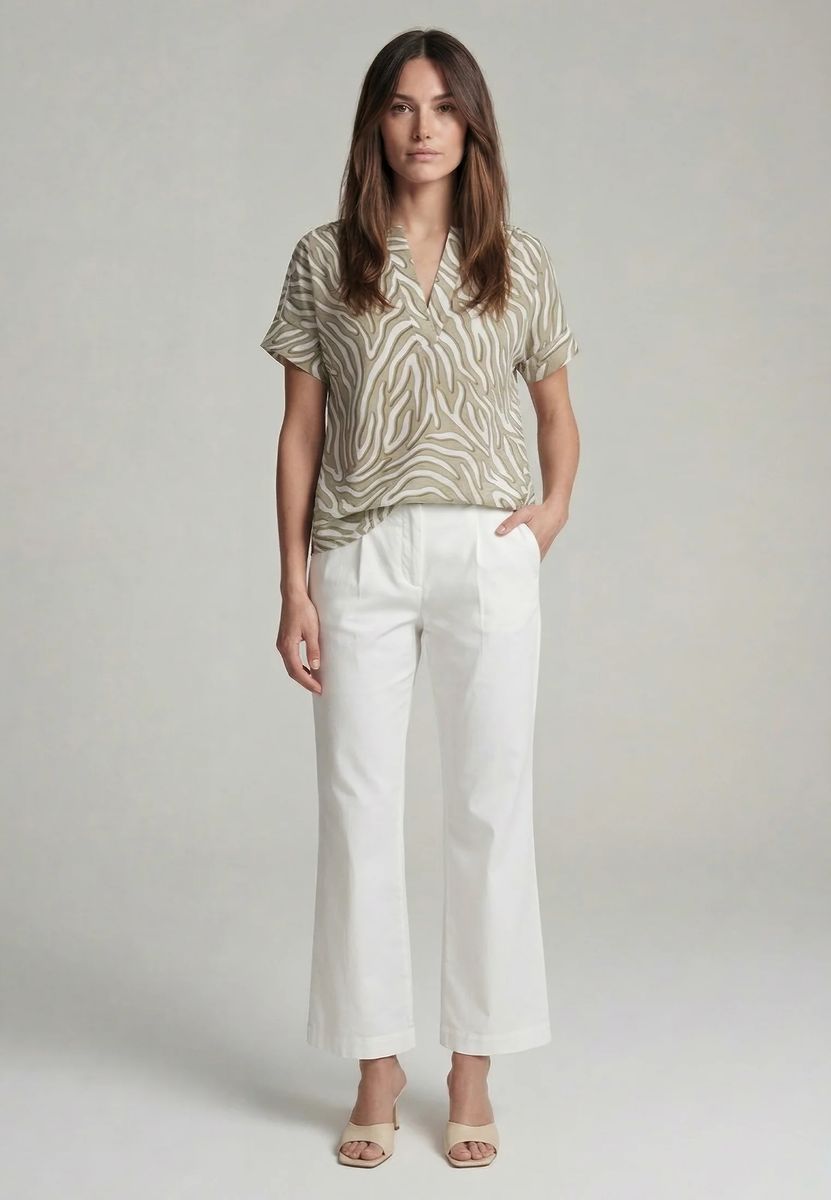 Tunika-Bluse mit abstraktem Print