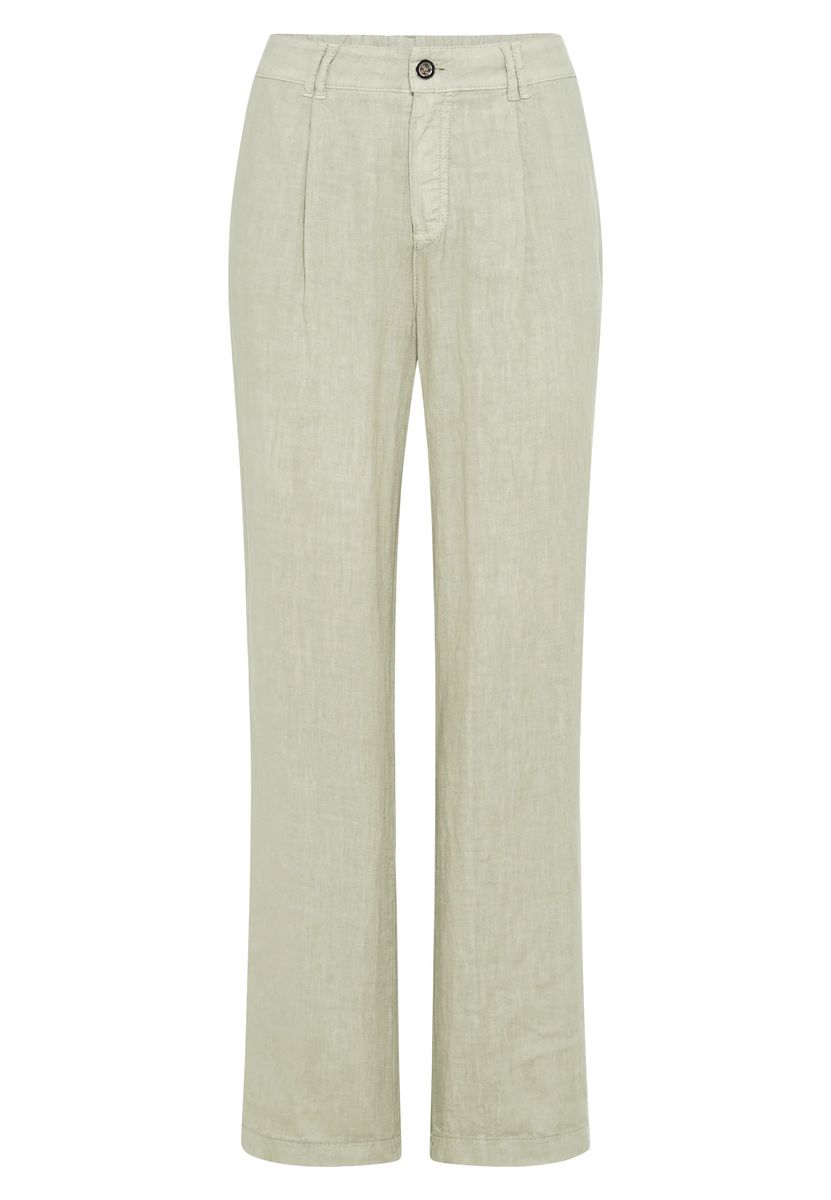 Weite Leinenhose mit Bundfalten
