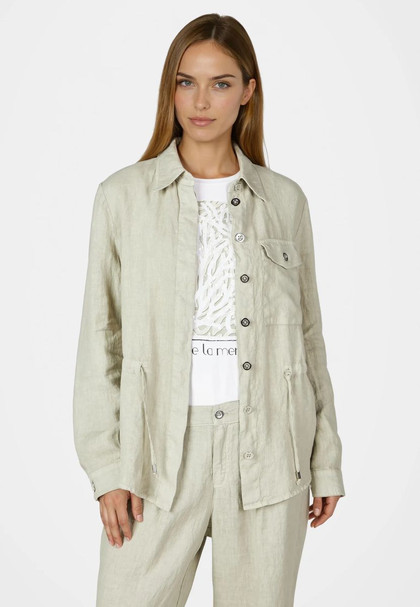 Leinen-Hemdjacke im Safari-Stil