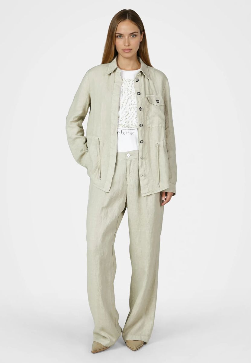Leinen-Hemdjacke im Safari-Stil
