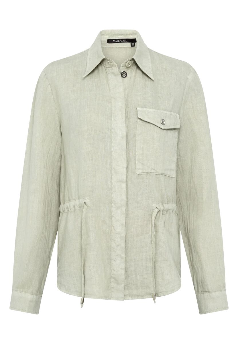 Leinen-Hemdjacke im Safari-Stil
