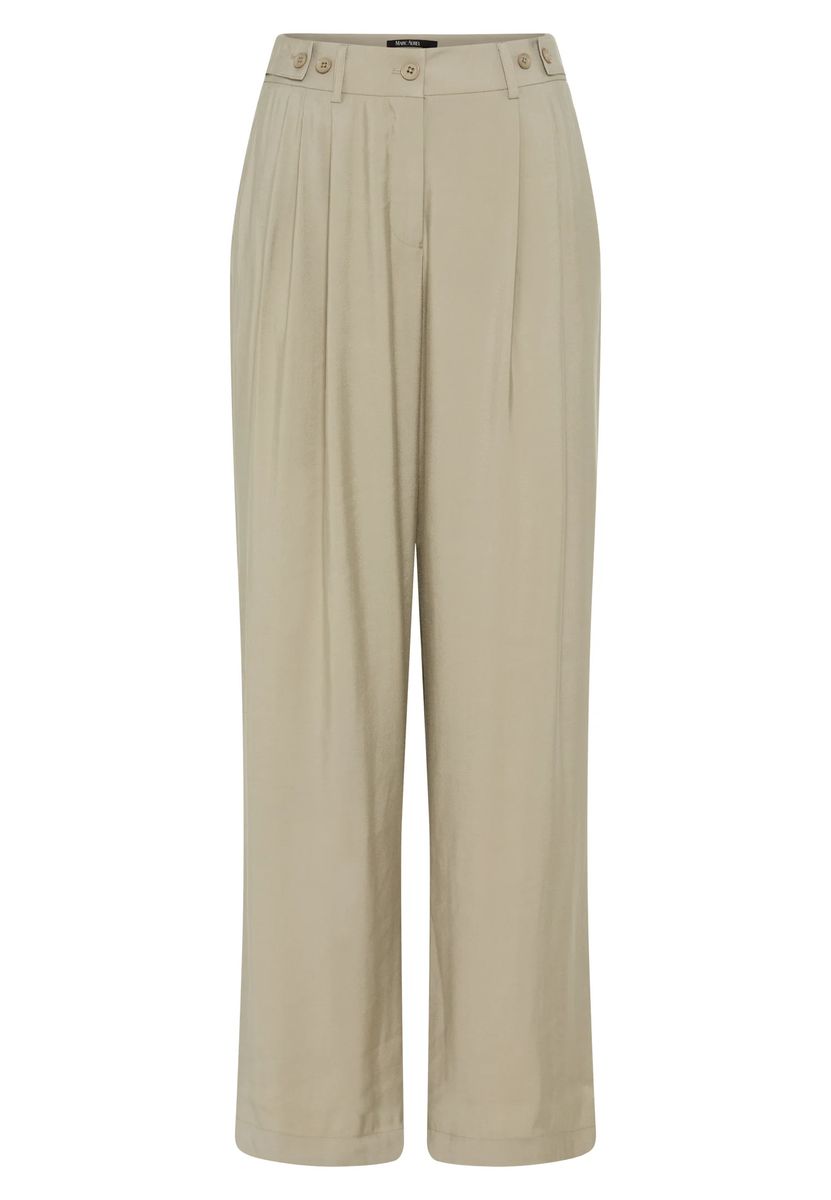 Glänzende Hochtaillierte Hose mit Bundfalten