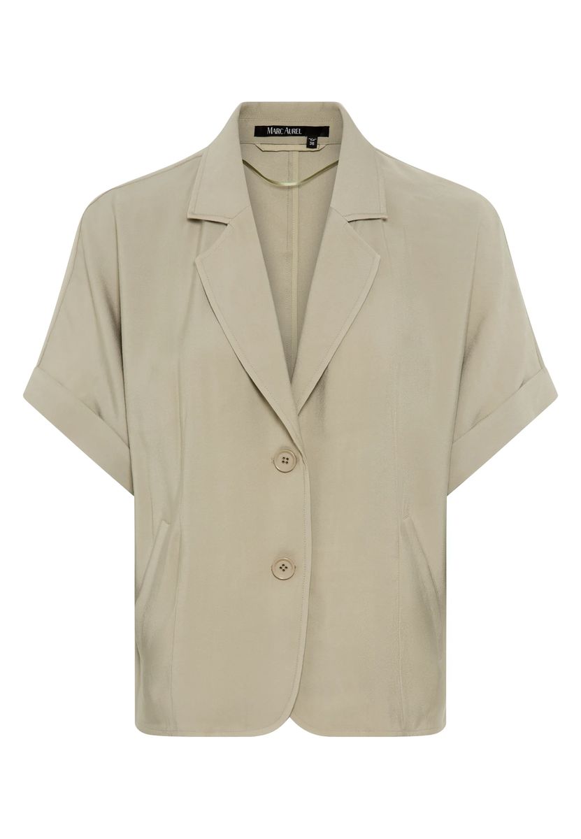 Kurzarm-Blazer aus glänzendem Twill