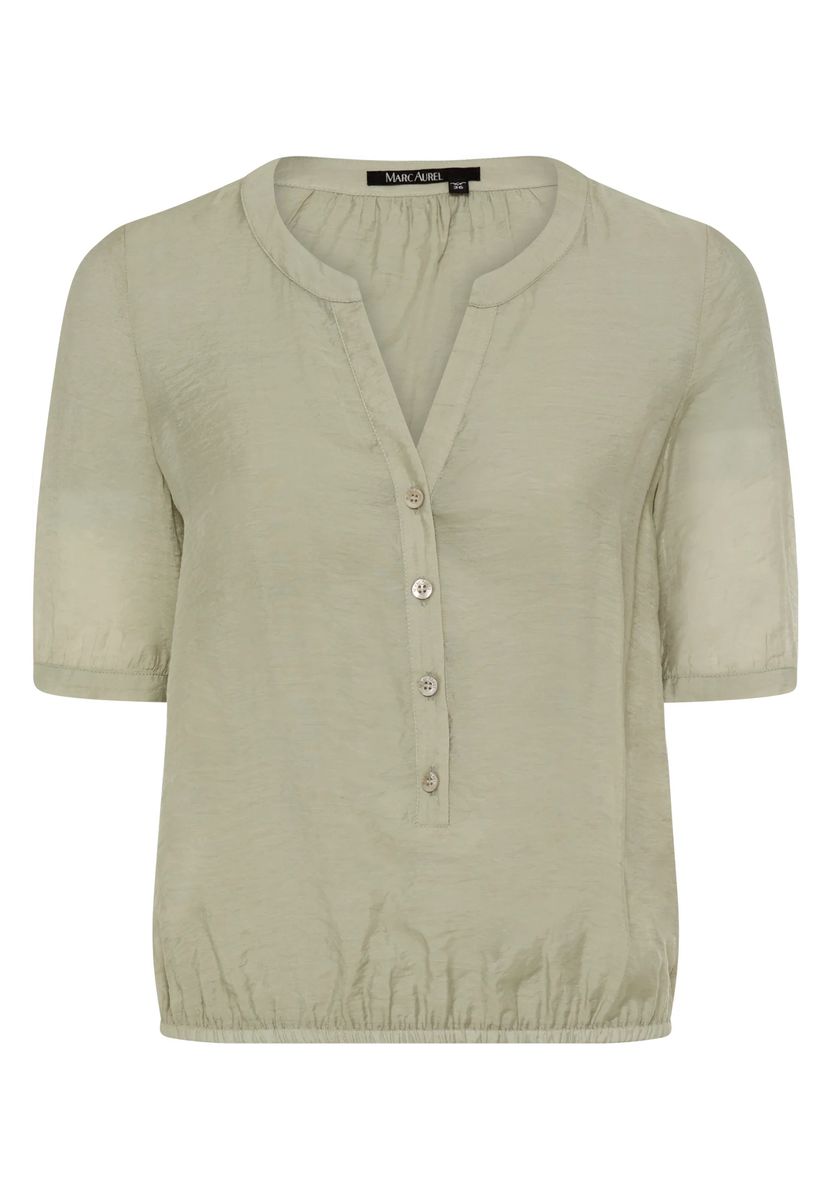 Fließende Bluse mit Schlitz-Ausschnitt