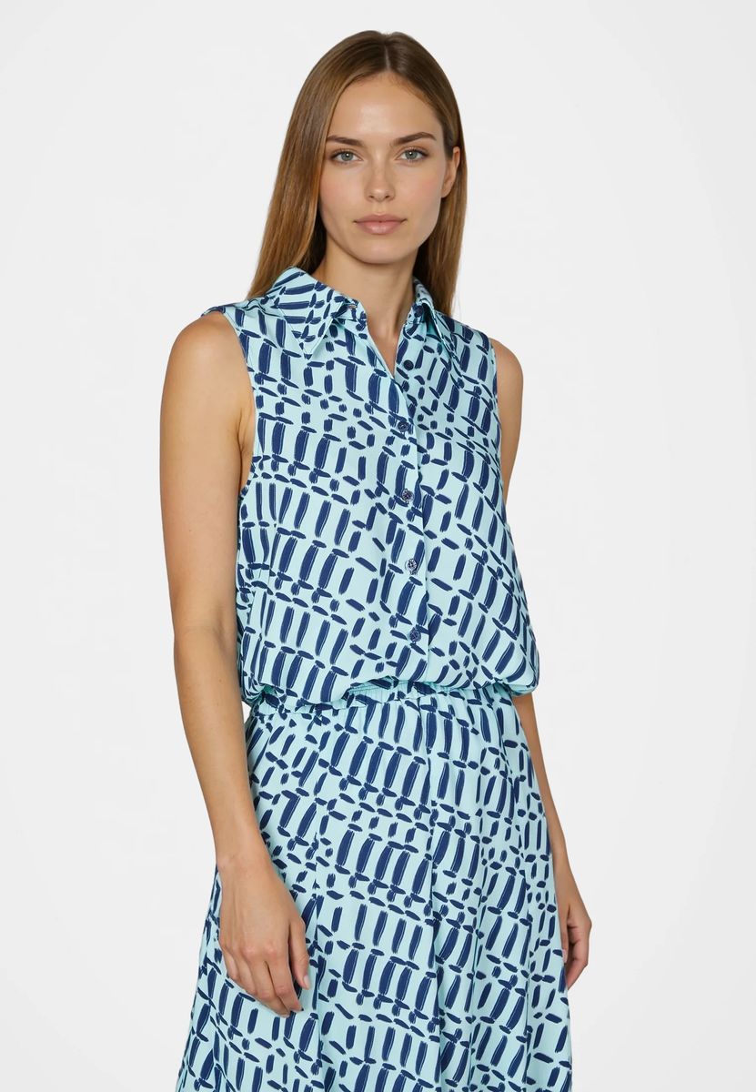 Ärmellose Bluse mit Grafik-Print