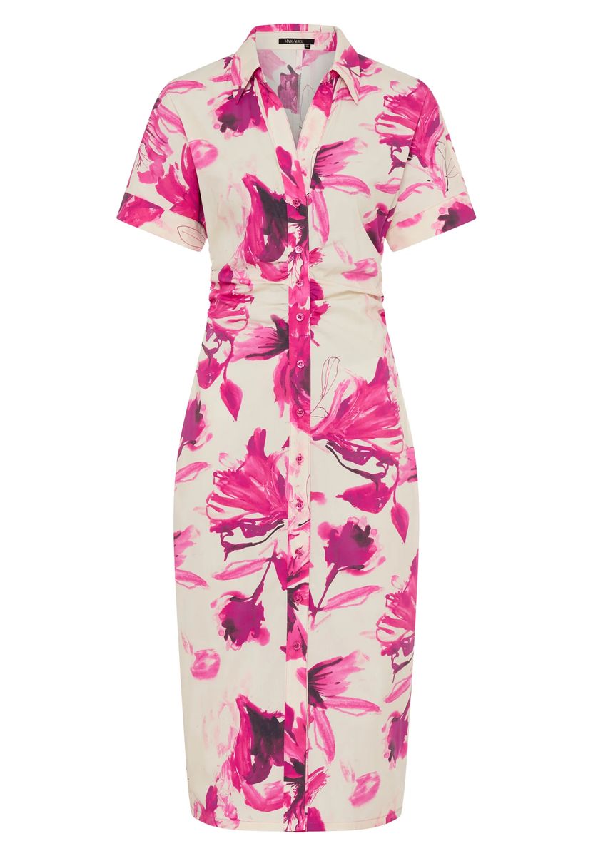 Baumwoll-Hemdblusenkleid mit floralem Print
