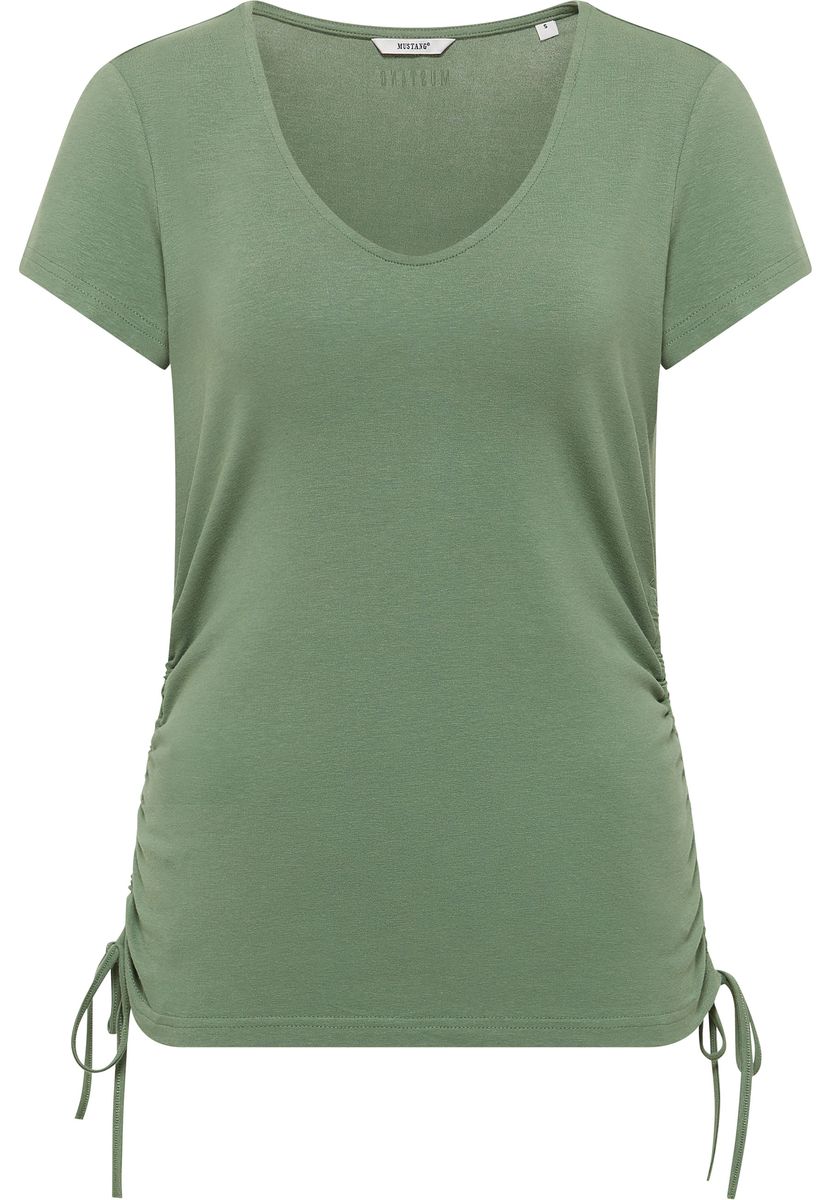 T-Shirt mit seitlicher Raffung