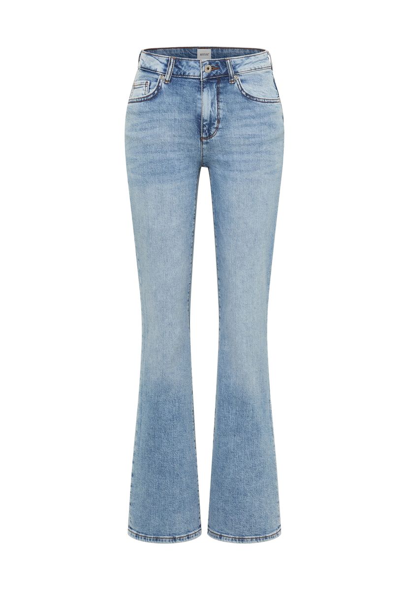 Ausgestellte High-Waist Denim-Jeans