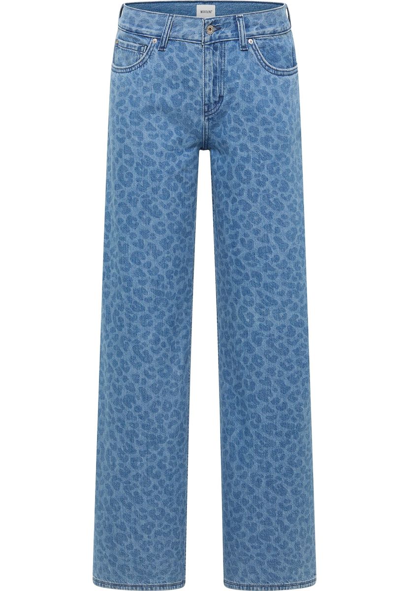 Wide-Leg-Jeans mit Leopardenmuster