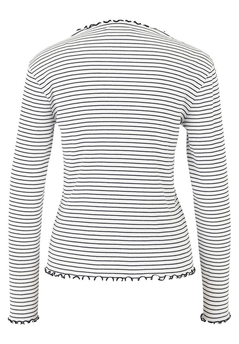 Gestreiftes Langarmshirt mit Rüschenbesatz