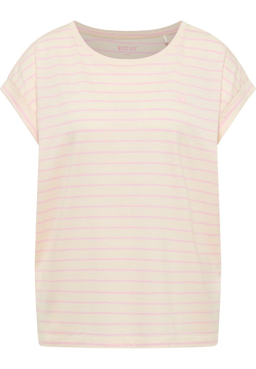 Gestreiftes T-Shirt mit Aufschlagärmeln
