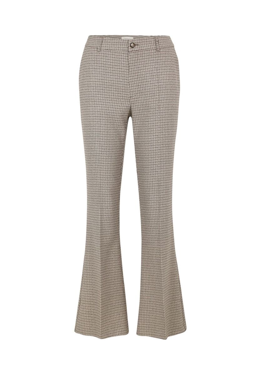 Elegante Schlaghose mit Hahnentrittmuster