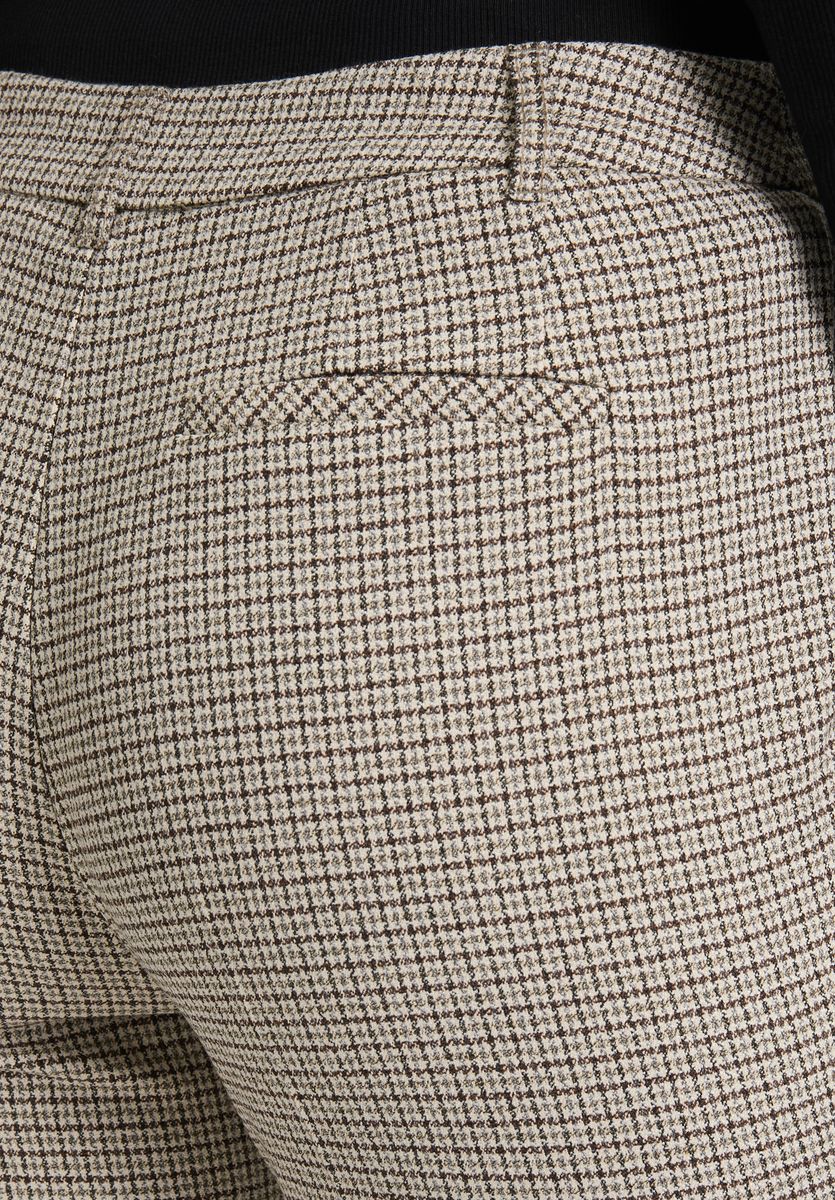 Elegante Schlaghose mit Hahnentrittmuster