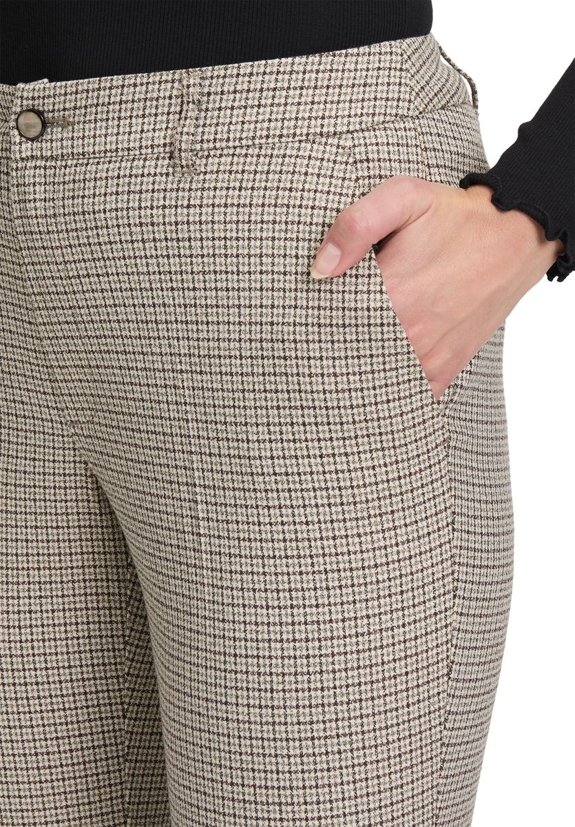 Elegante Schlaghose mit Hahnentrittmuster