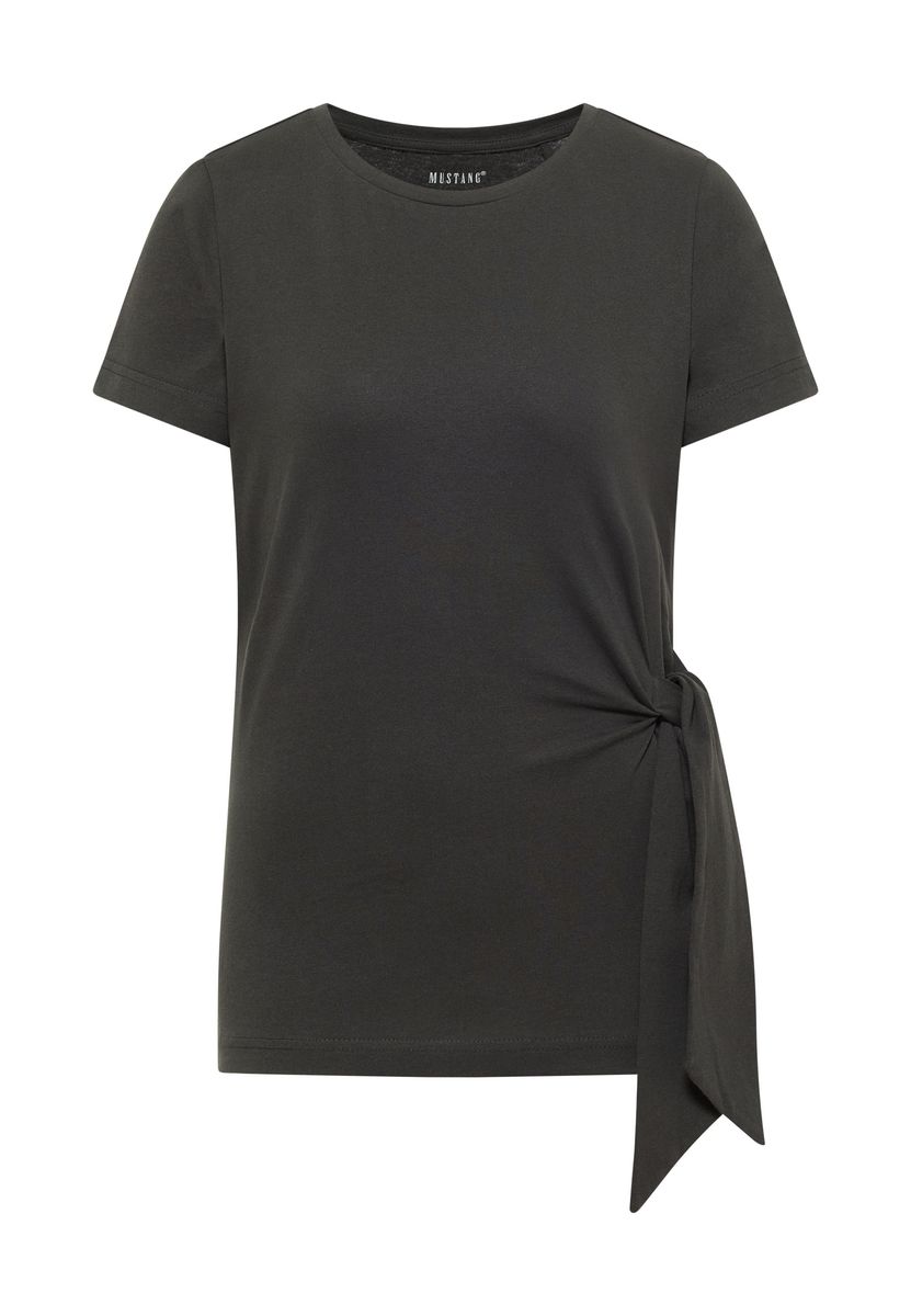 Minimalistisches Baumwollshirt mit Seitenknoten