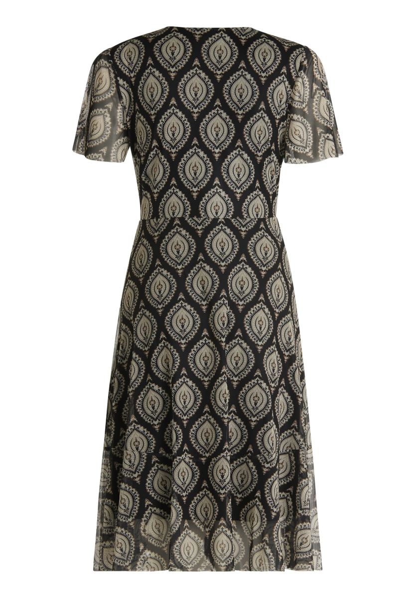 Elegantes Knielanges Kleid mit Muster