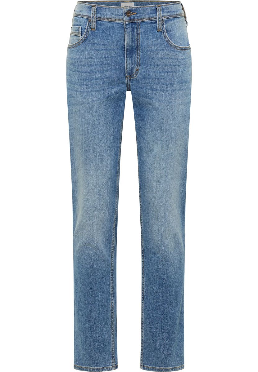 Klassische Straight-Leg-Jeans mit Used-Waschung