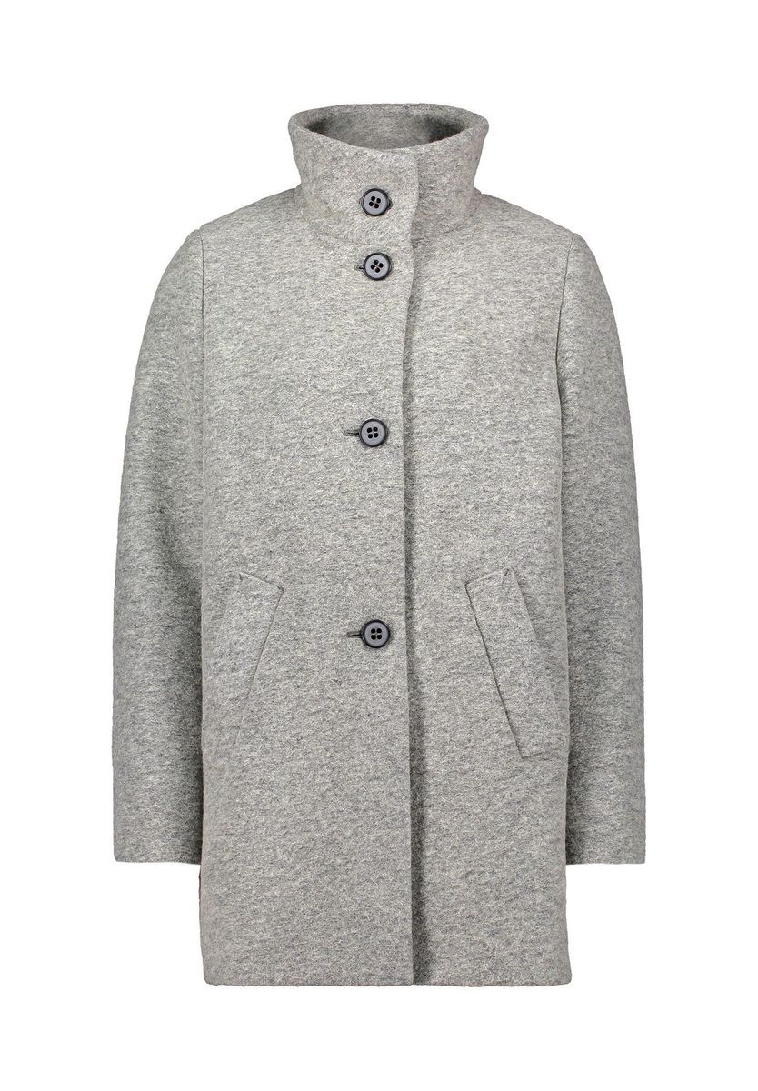 Moderner Wollmantel mit Trichterkragen