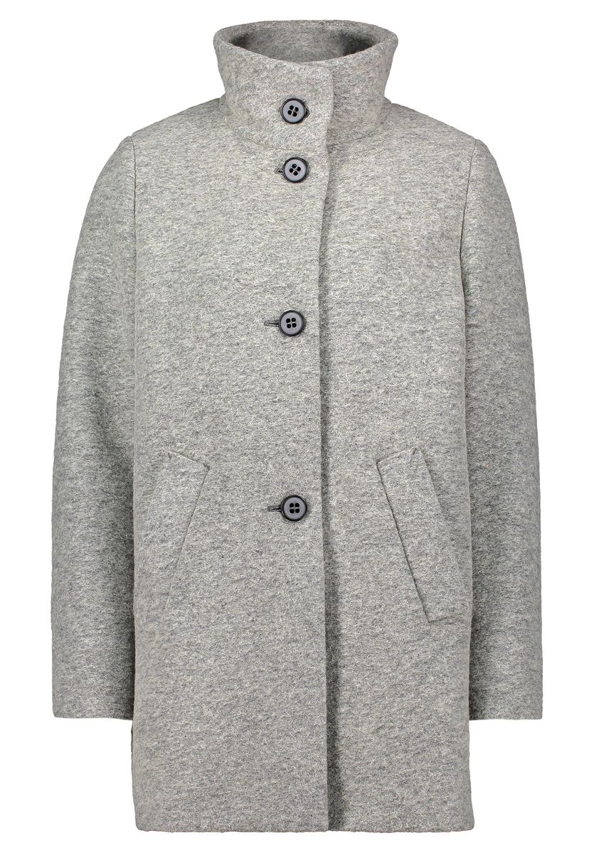 Moderner Wollmantel mit Trichterkragen