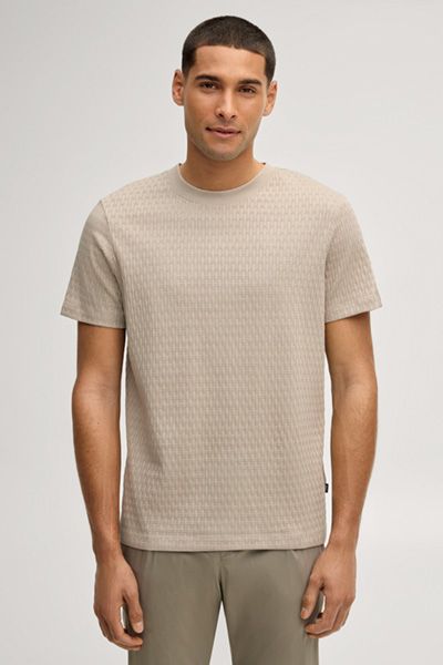 Jack & Jones Raulos Beige Strukturiertes Baumwoll T-Shirt mit Rundhalsausschnitt