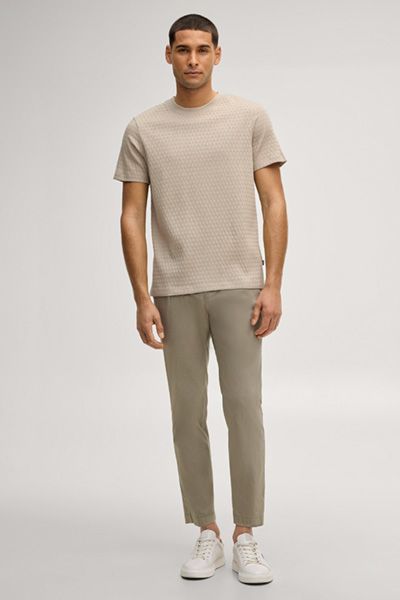 Jack & Jones Raulos Beige Strukturiertes Baumwoll T-Shirt mit Rundhalsausschnitt