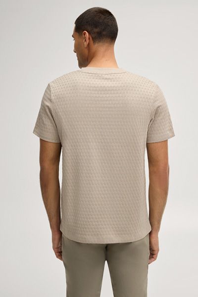 Jack & Jones Raulos Beige Strukturiertes Baumwoll T-Shirt mit Rundhalsausschnitt