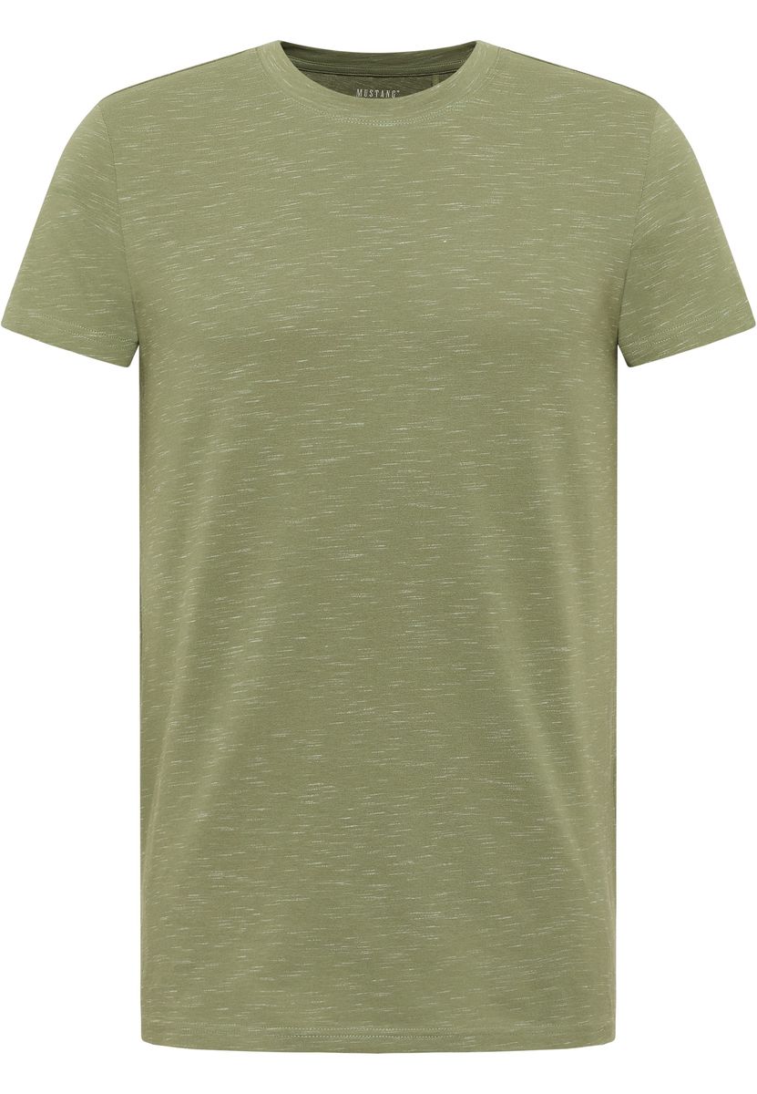 Klassisches Melange-T-Shirt mit Rundhals
