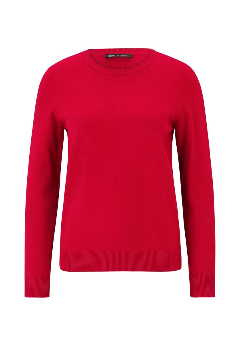 Klassischer roter Pullover mit Rundhalsausschnitt
