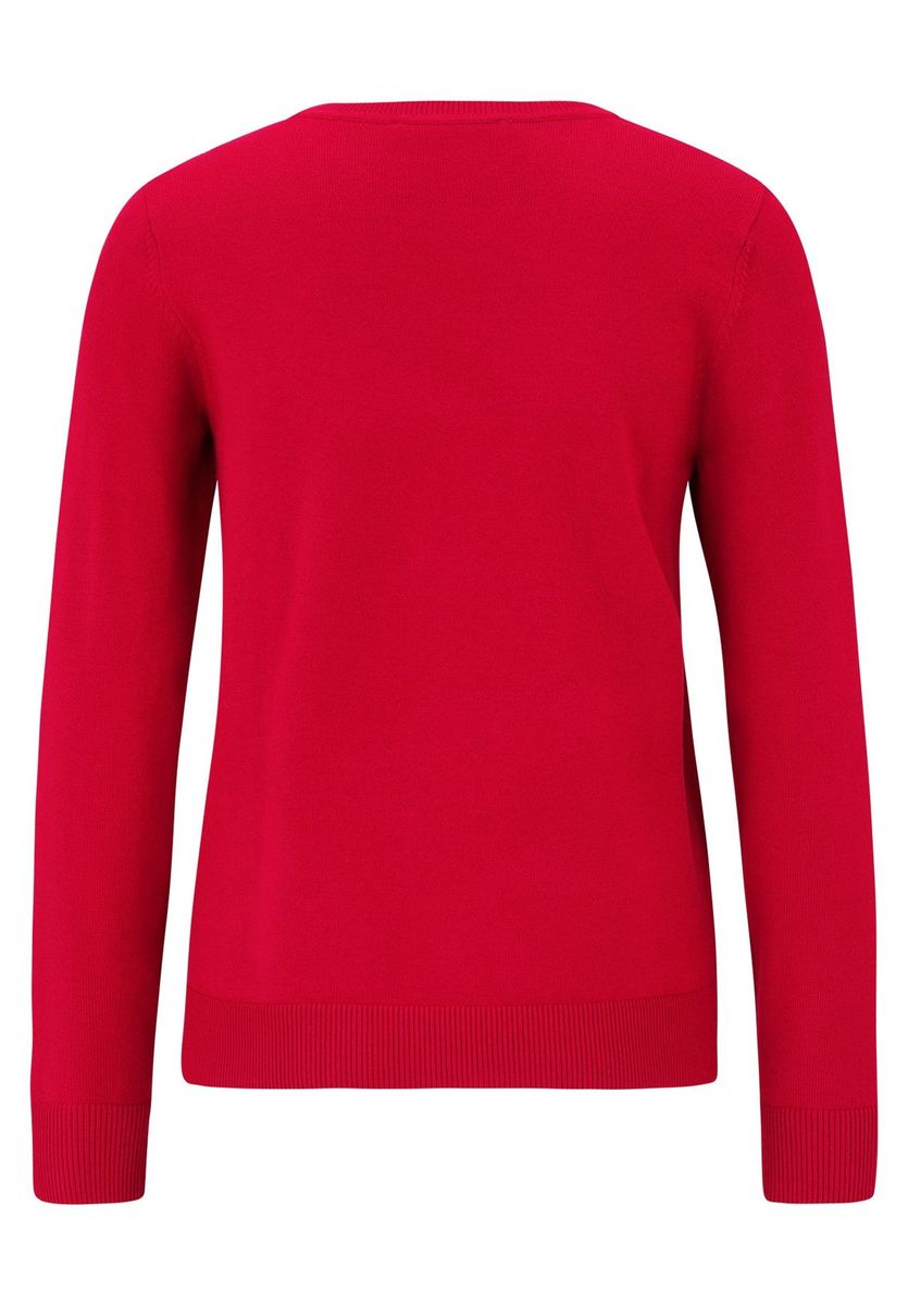 Klassischer roter Pullover mit Rundhalsausschnitt