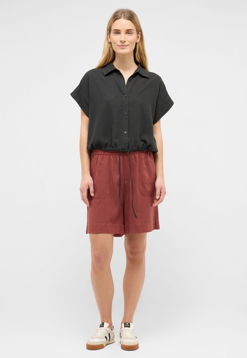 Lockere Leinenmix-Shorts mit Tunnelzug