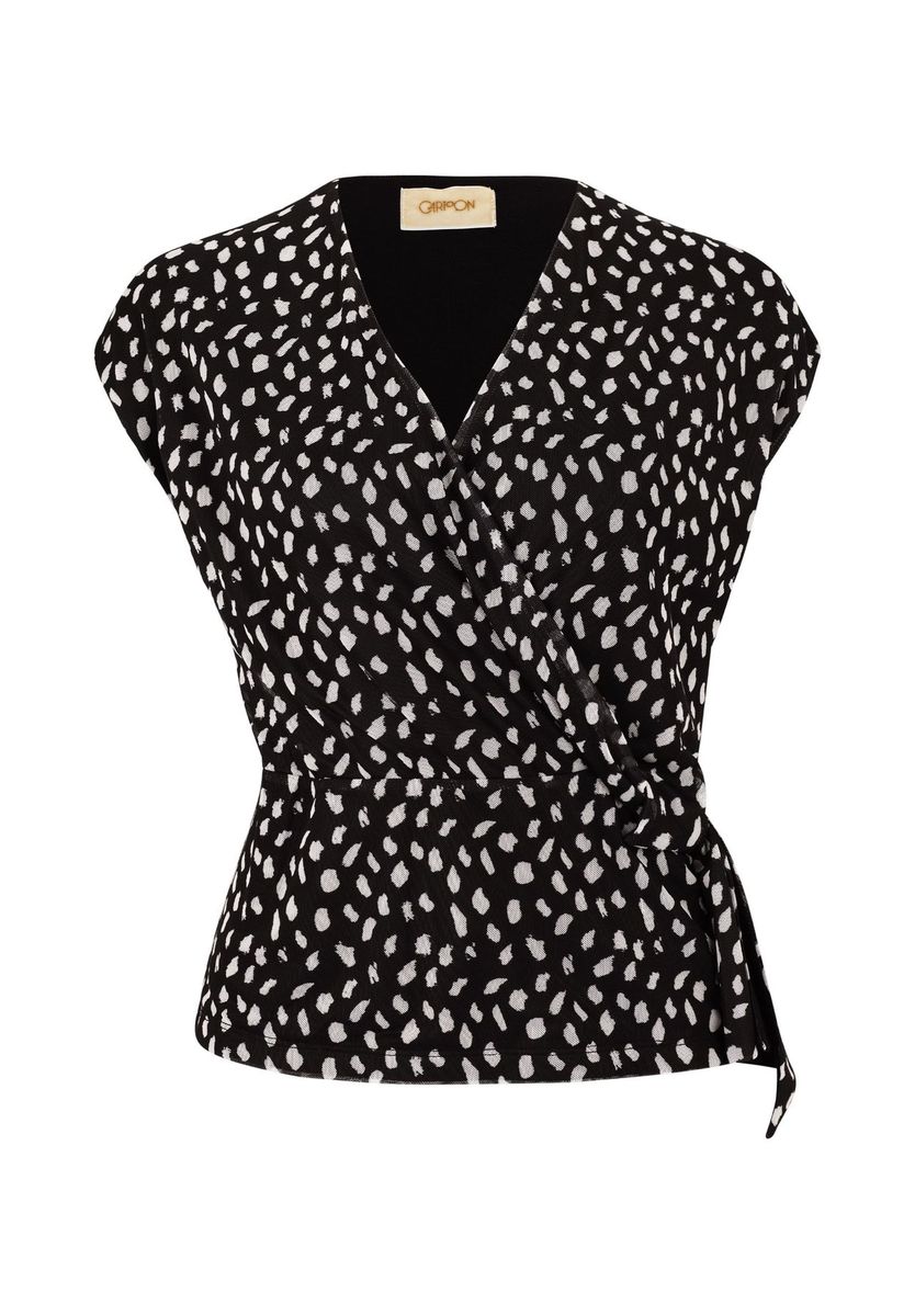 Elegantes Wickeloberteil in Schwarz & Weiß