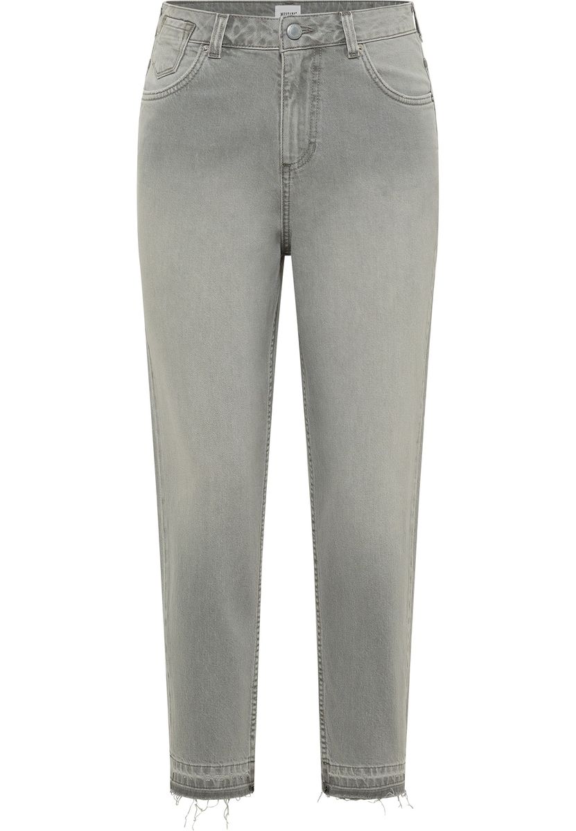 Tapered-Jeans mit hohem Bund