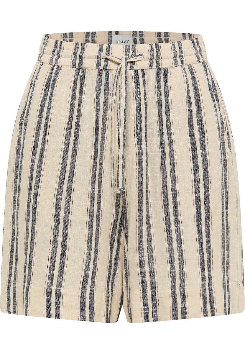 Lässige gestreifte Shorts mit Leinenanteil