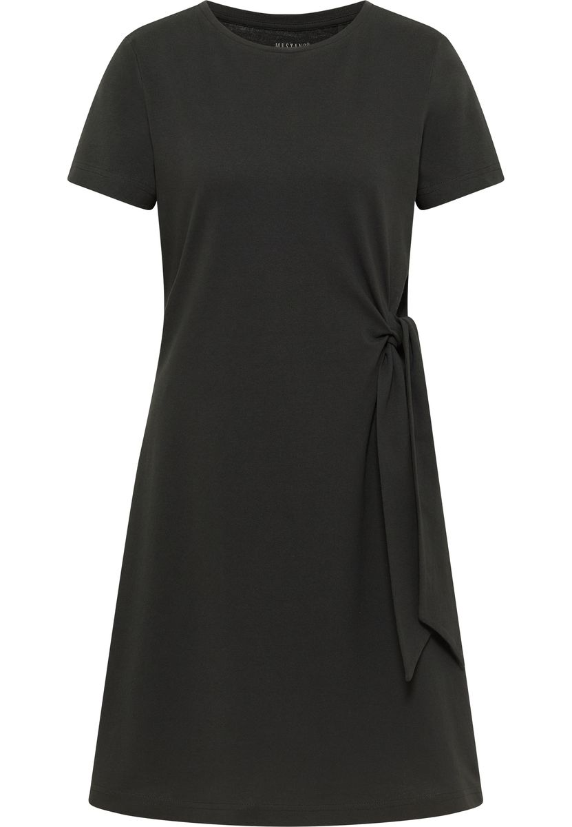 Jersey-Midikleid mit seitlichem Knoten