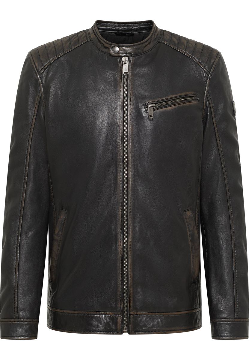 Bikerjacke aus Leder im Vintage-Look