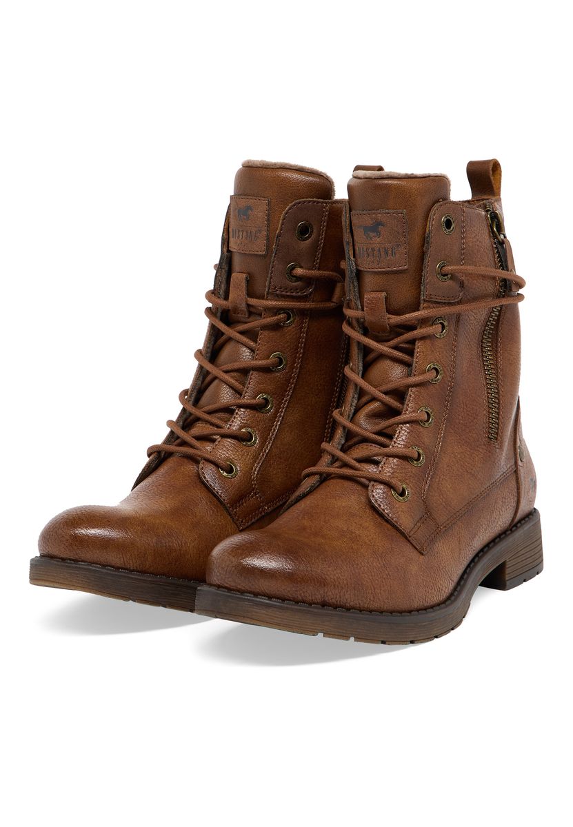 Gefütterte Schnürboots mit Zierreißverschluss