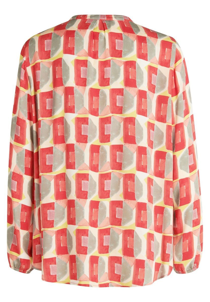 Geometrische Langarmbluse mit Muster