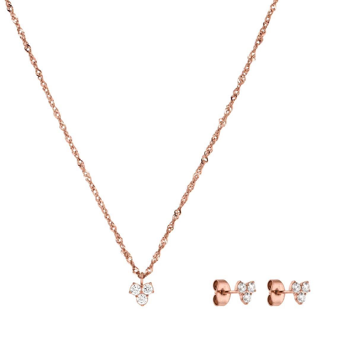 Elegantes Schmuckset mit Zirkonia-Steinen