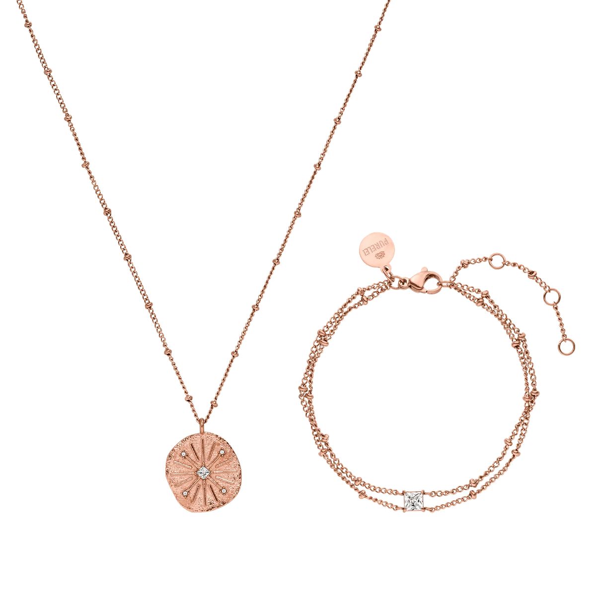 Schmuckset mit strahlendem Münzanhänger