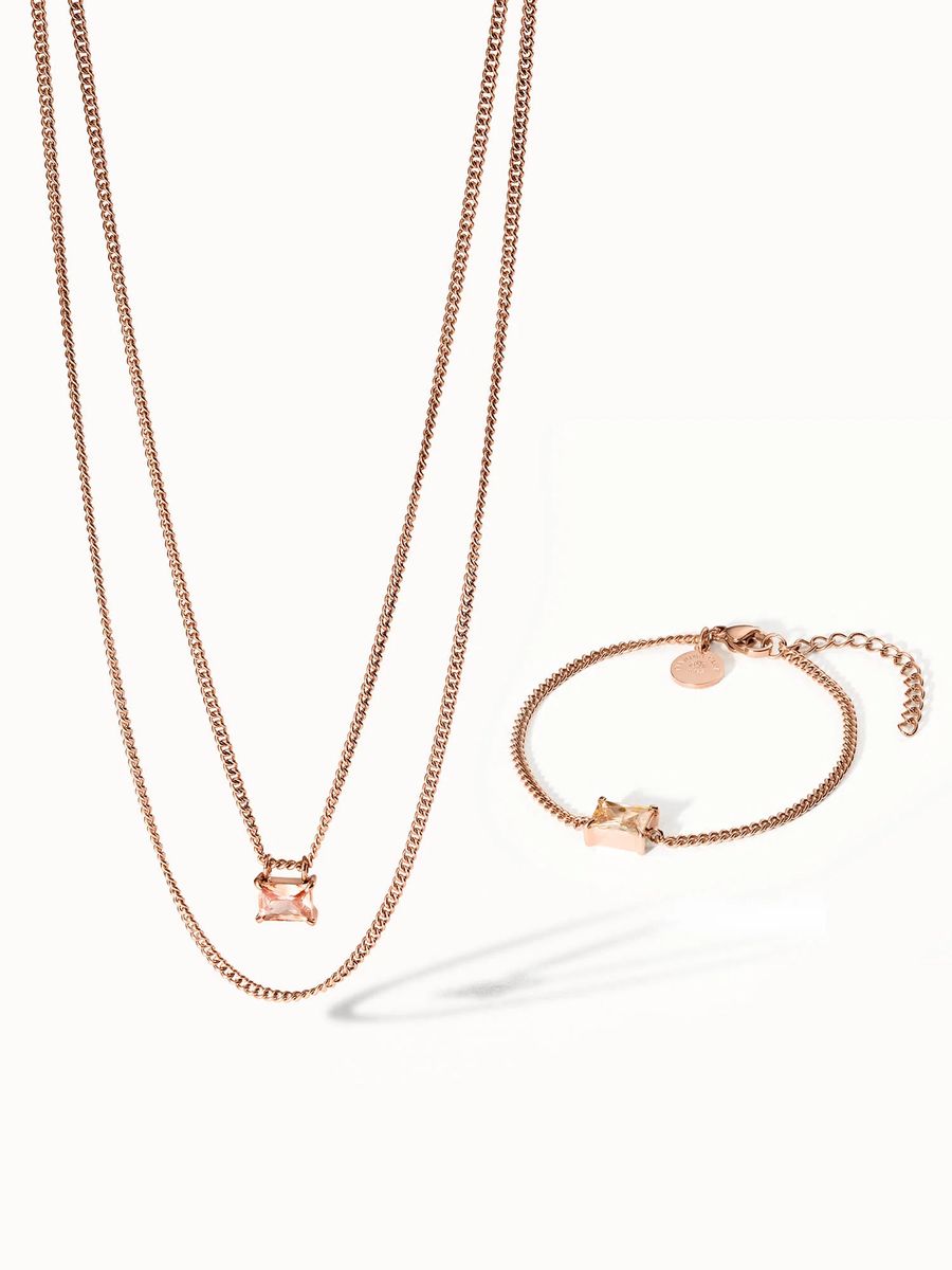 Strahlendes Set aus Halskette und Armband