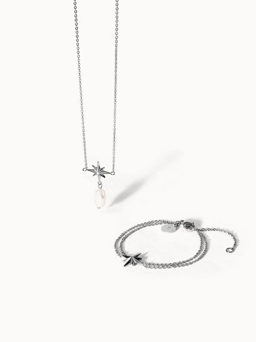 Kompassrose und Perlen Schmuckset