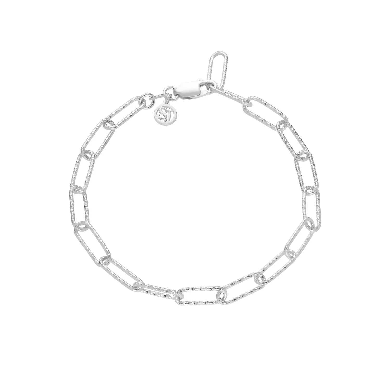 Strukturiertes Büroklammer Gliederkette Armband