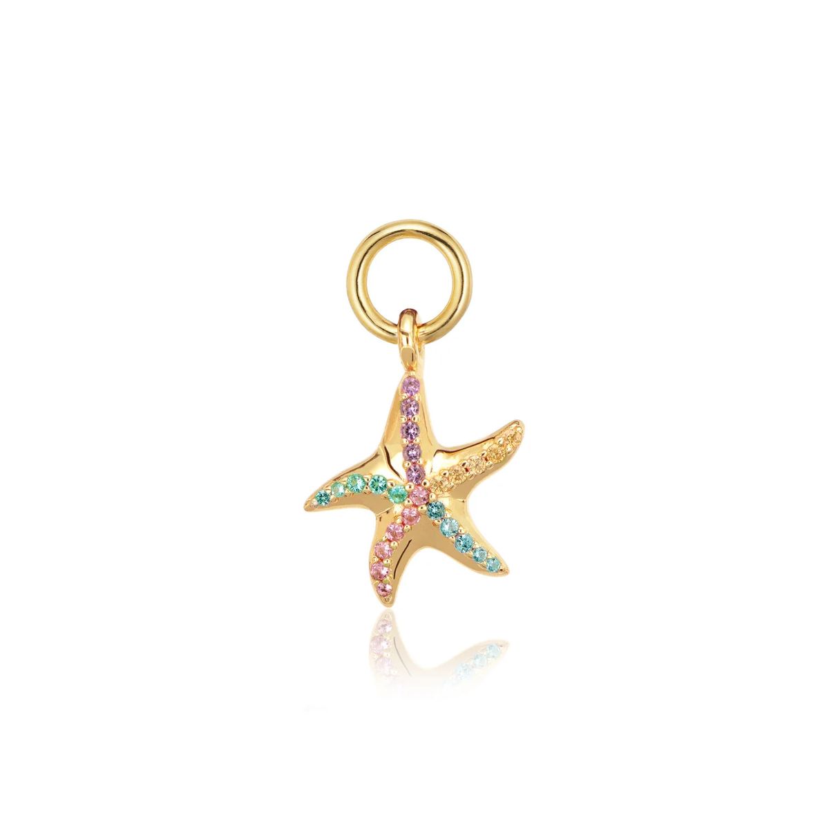 Bunter Seestern-Charm mit Pavé-Besatz