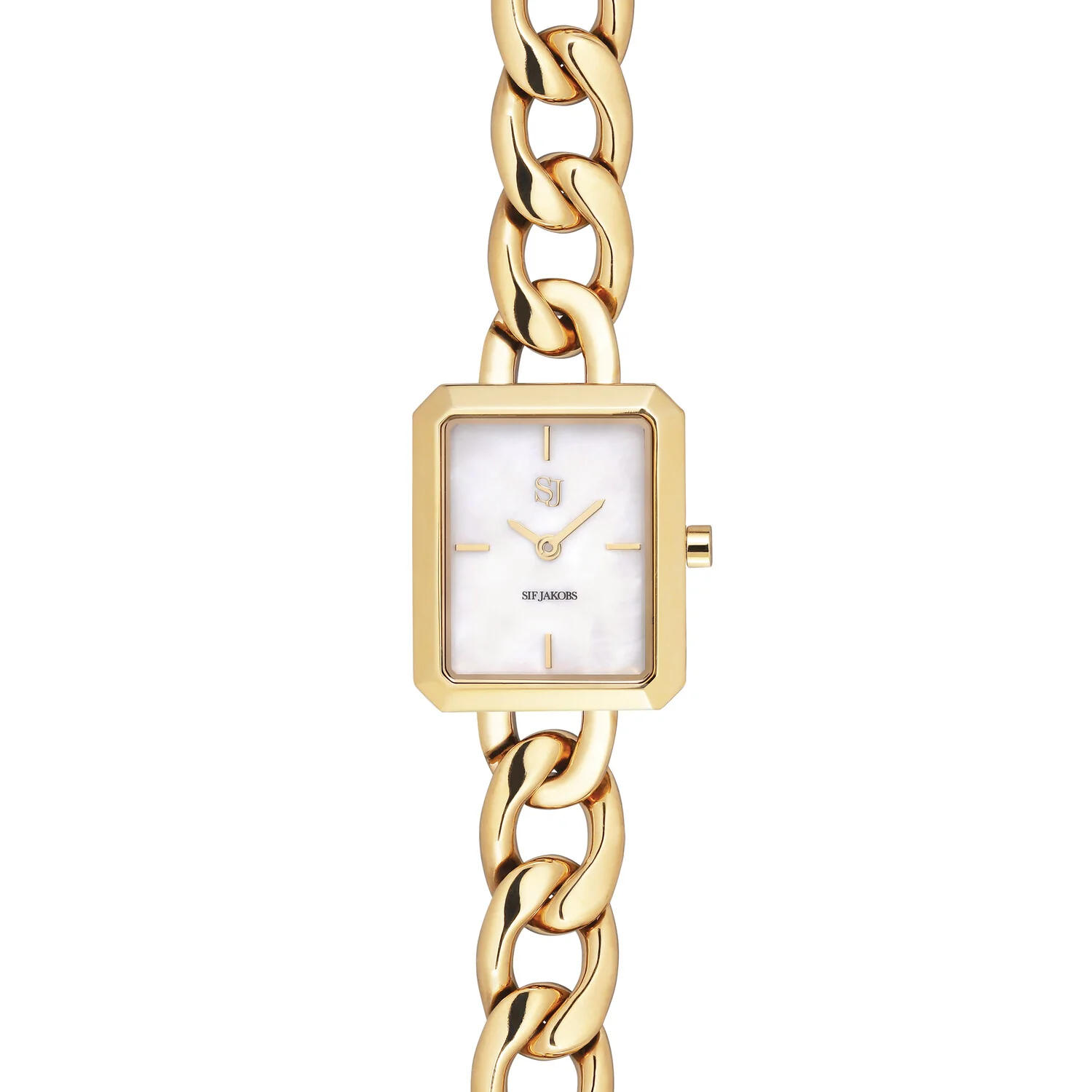 Gisella Rechteckige Gliederketten-Uhr