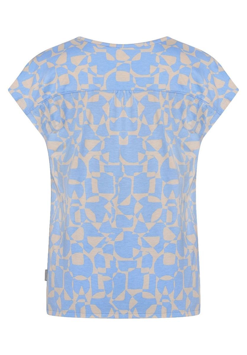 Blusenshirt mit grafischem Druck und V-Ausschnitt