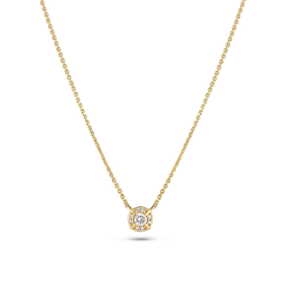 Halskette mit Diamant-Halo-Anhänger