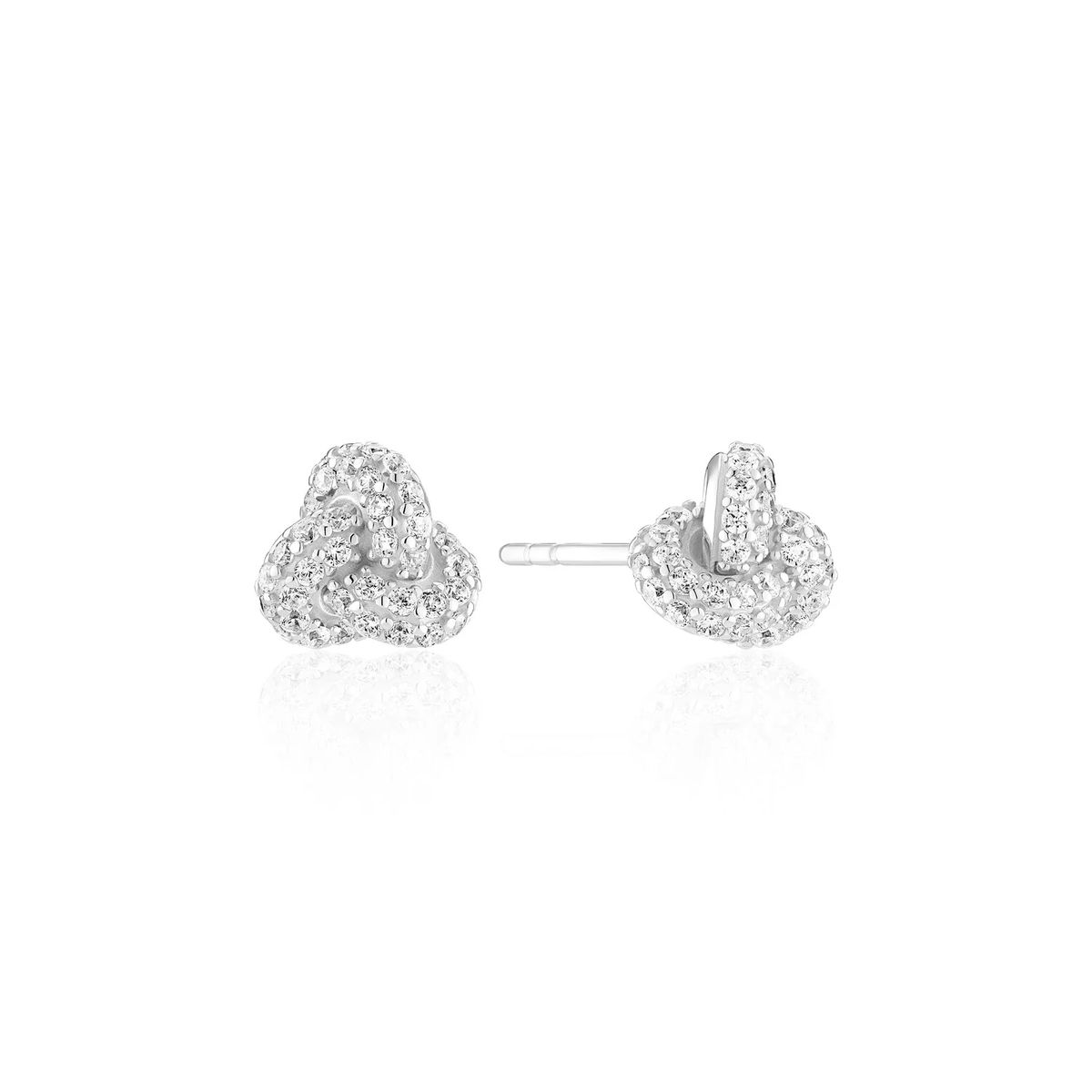 Funkelnde Knoten-Ohrstecker mit Pavé