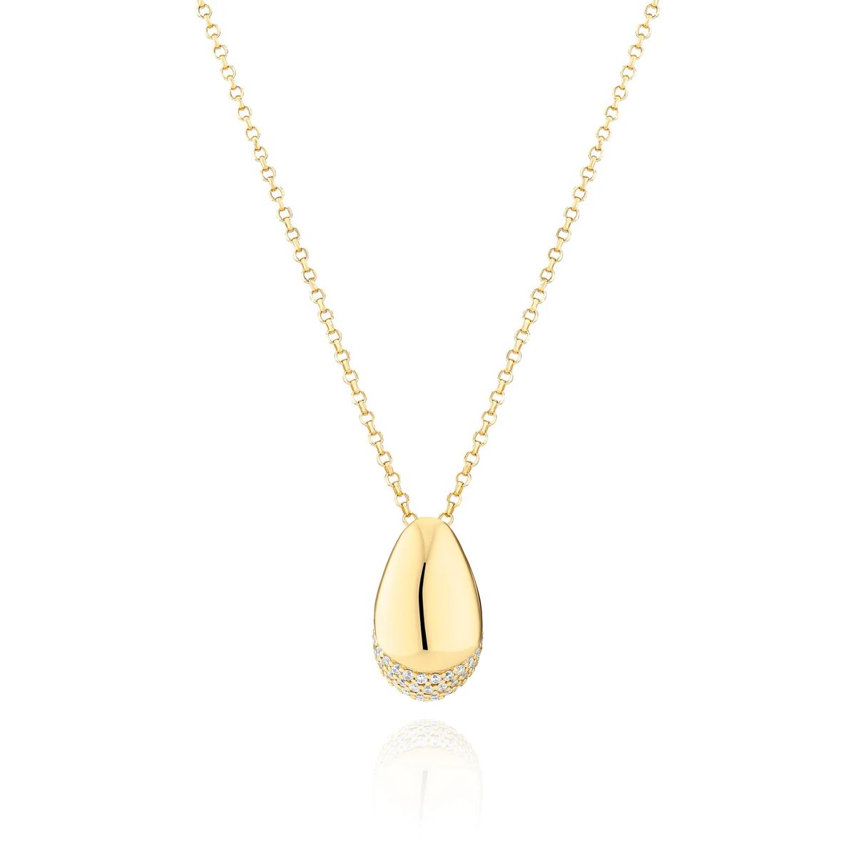 Goccia Pavé Tropfen-Halskette