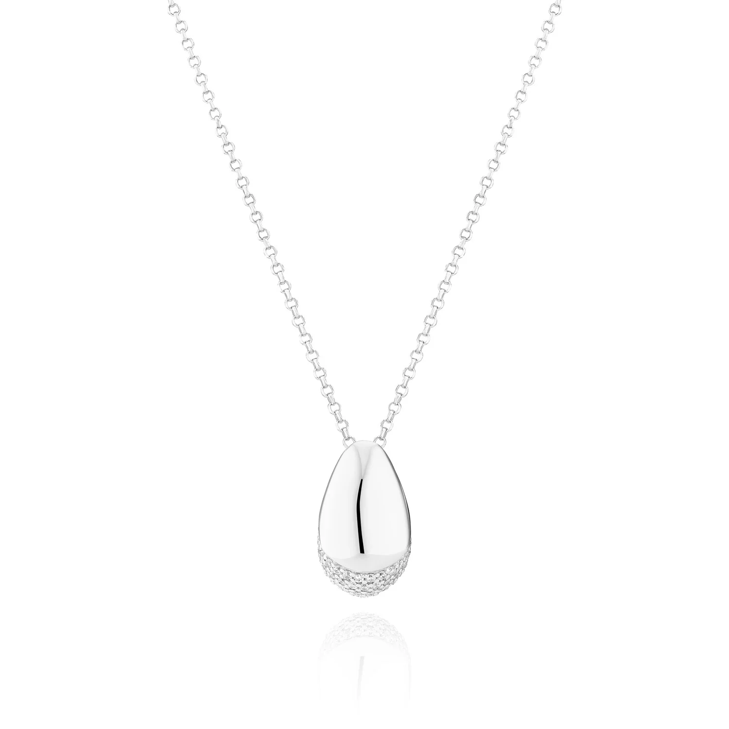 Halskette mit Tropfenanhänger und Pavé